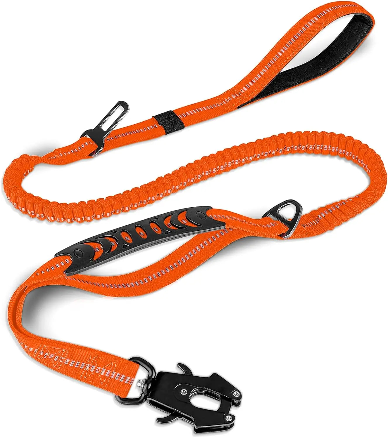 Reflective Shock Absorbing Dog Leash With Car Seatbelt Heavy Duty For Large Dogs