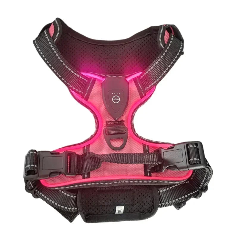 Led Luminous Dog Harness No Pull Adjustable Rechargeable Vest Harness