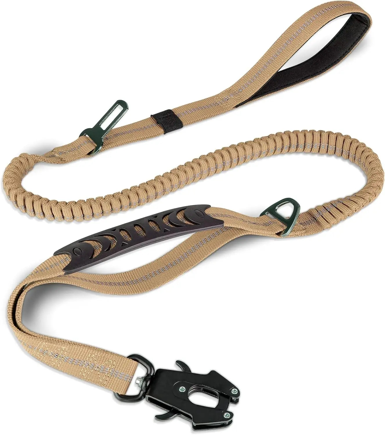Reflective Shock Absorbing Bungee Dog Leash Car Seatbelt Large Dogs
