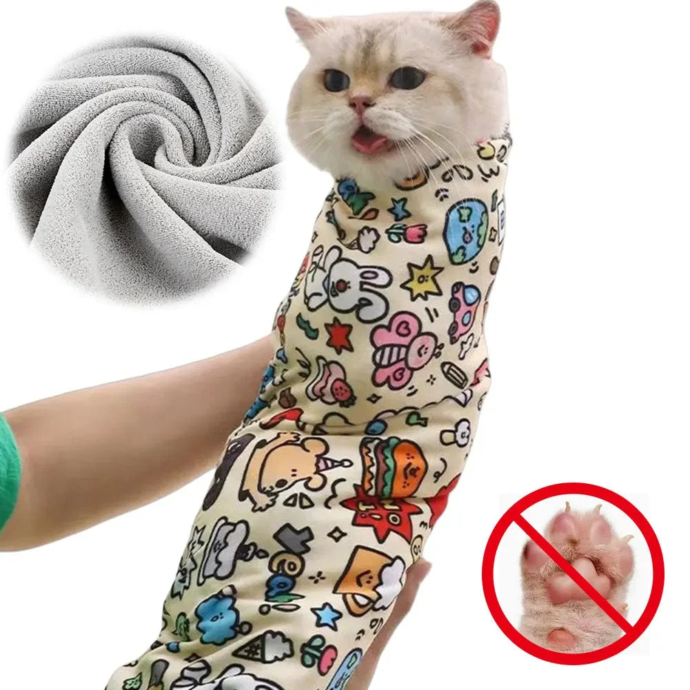 Shunmaii Cat Grooming Wrap Self-Adherent Restraint