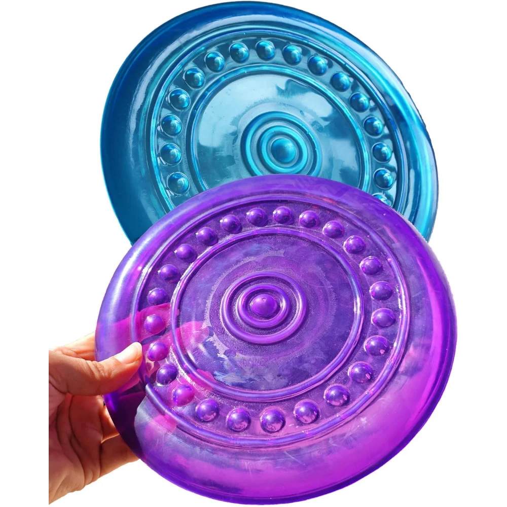 Dog Flying Disc Rubber Chew Toy Puppies Outdoor Training