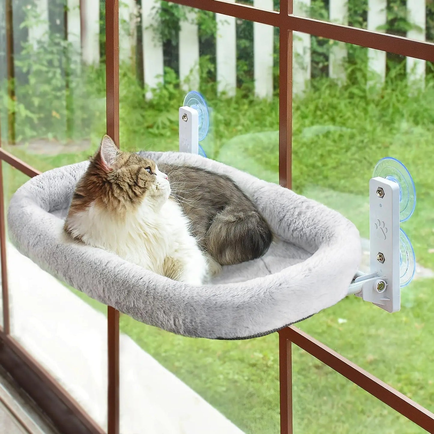 Cordless Cat Window Perch Foldable Hammock Metal Frame Removable Covers