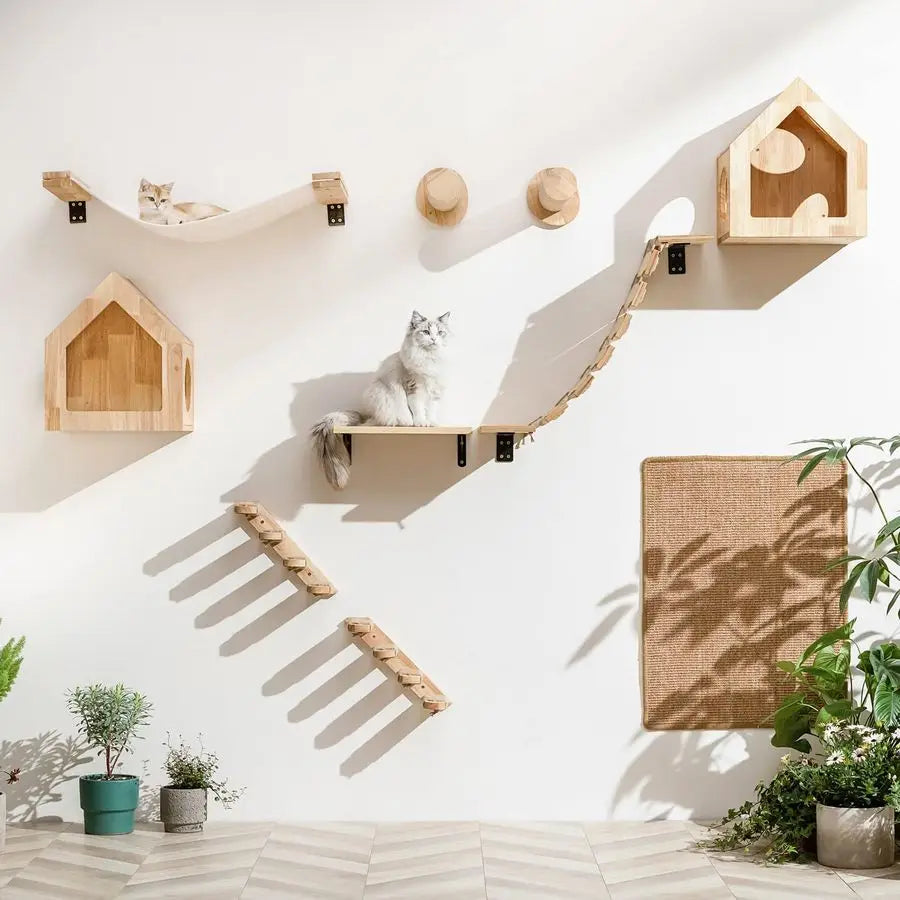XMSJ Cat Wall Shelf Hammock Kitten Window Perch Easy Install