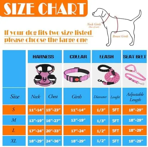 YTYIN Training Kit For Dogs No Pull Harness With Collar Leash