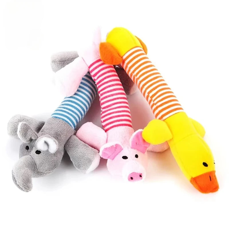 CDDMPET Animal Shape Plush Dog Toy Squeaky Bite Resistant Toy