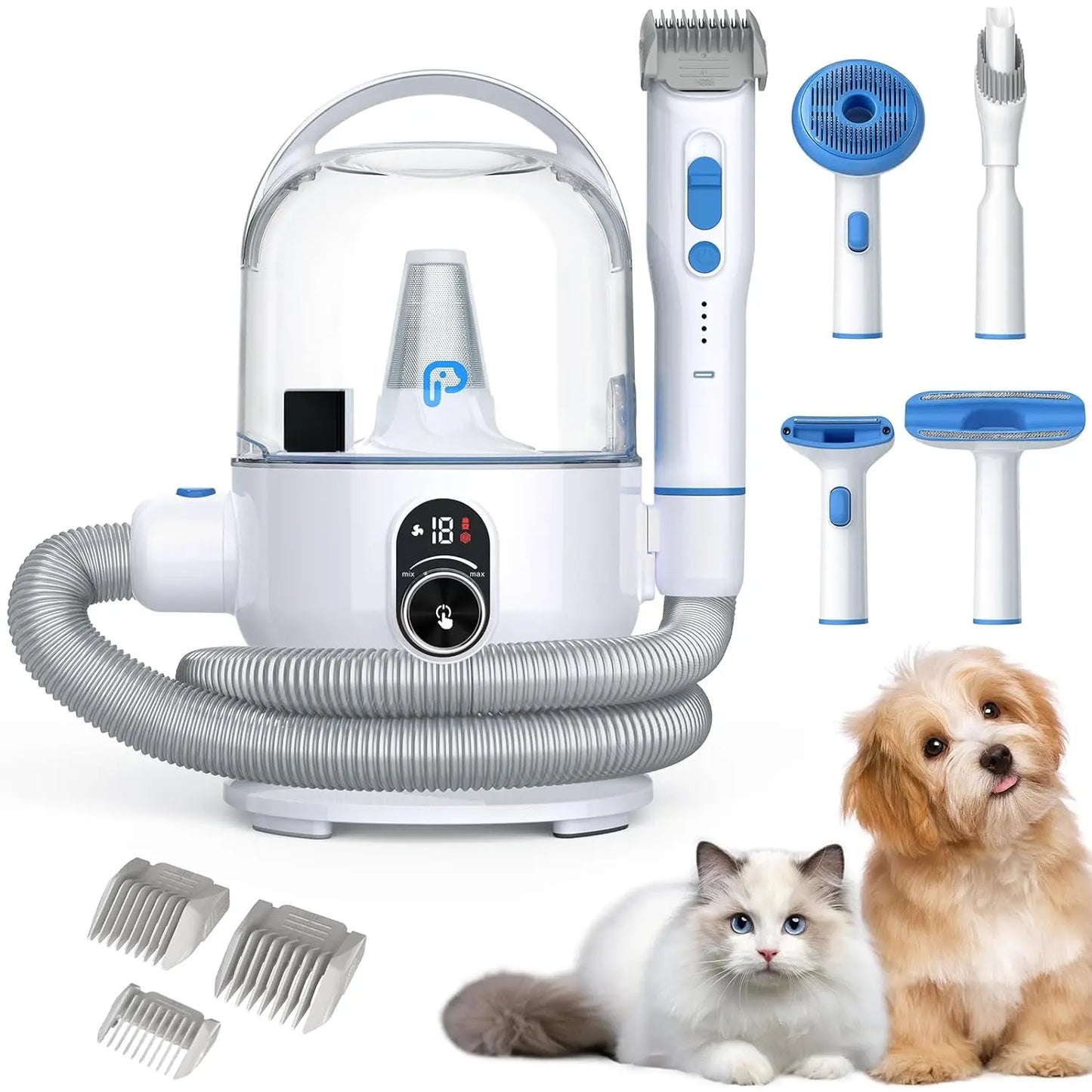 HiMISS Dog Grooming Vacuum Kit With 2L Suction 5 Tools