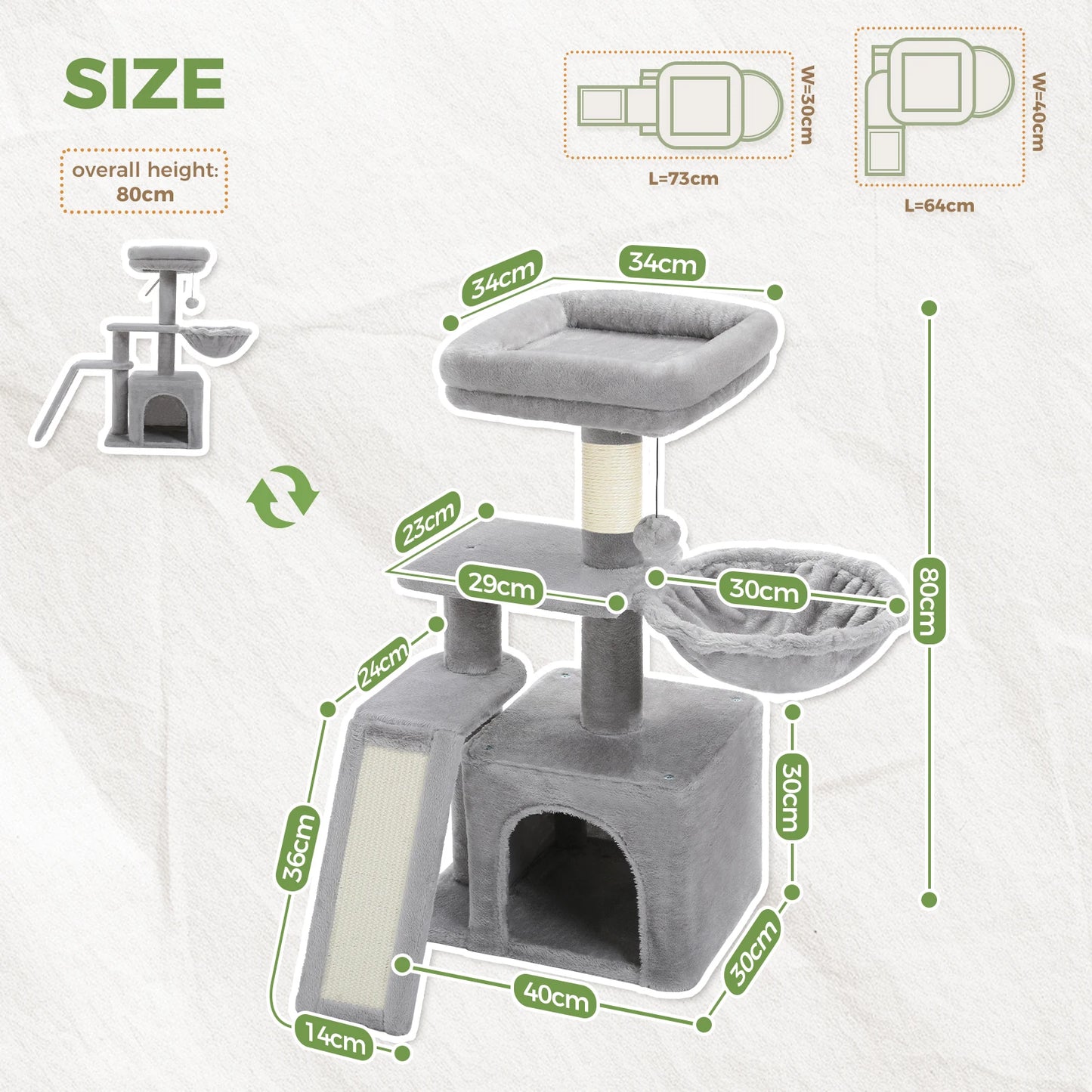 PAWZ Road Cat Tree Tower Two Styles For Indoor Cats