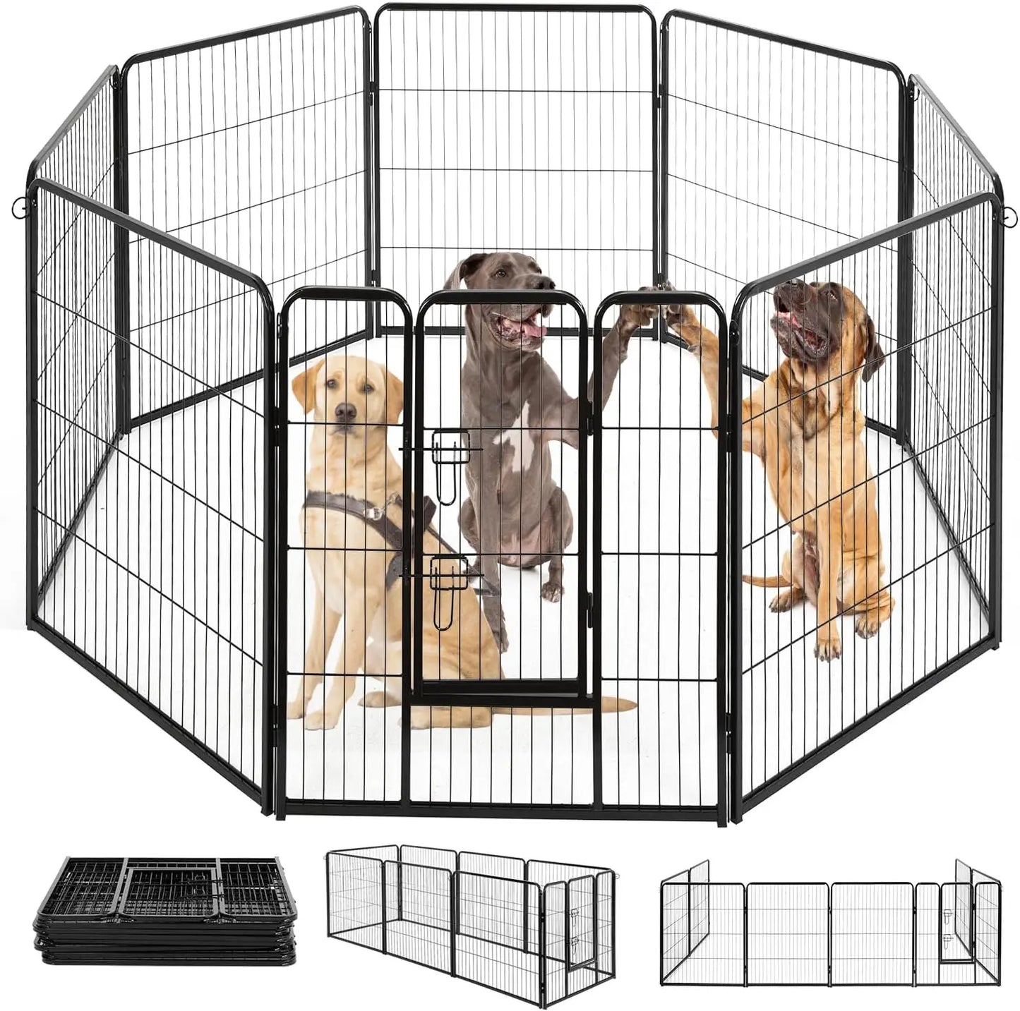 Heavy Duty Metal Dog Playpen Removable Panels Indoor Outdoor Fence