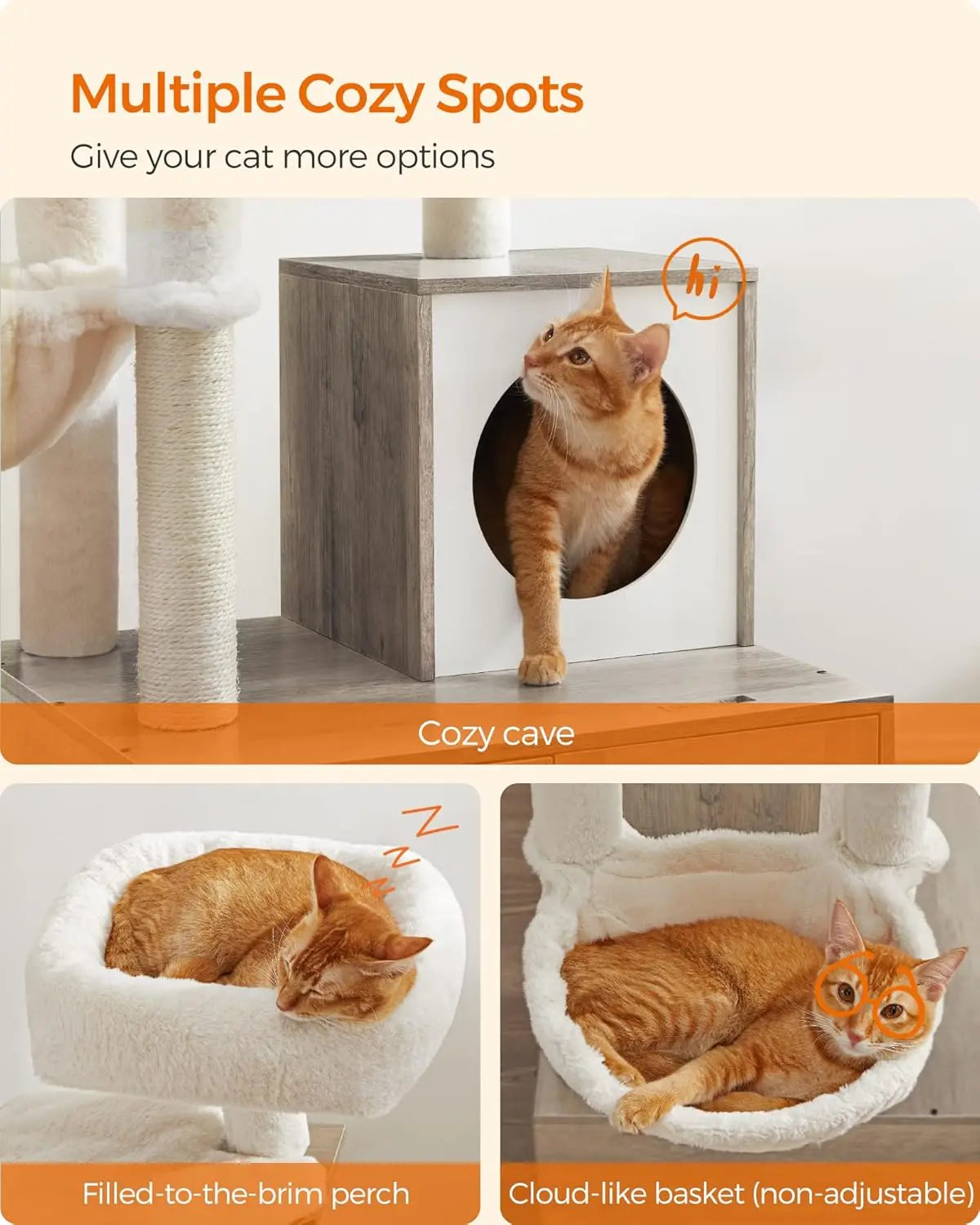 Feandrea Cat Tree Litter Box Enclosure 2 In 1 Condo