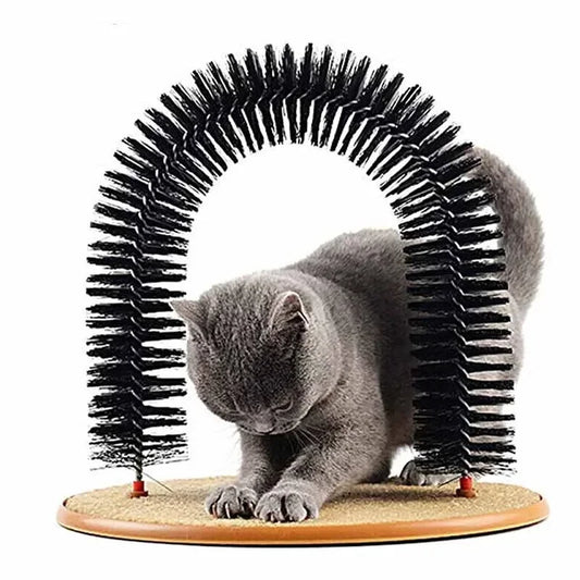 Cat Arch Wooden Self Grooming Massage Brush Scratching Toy