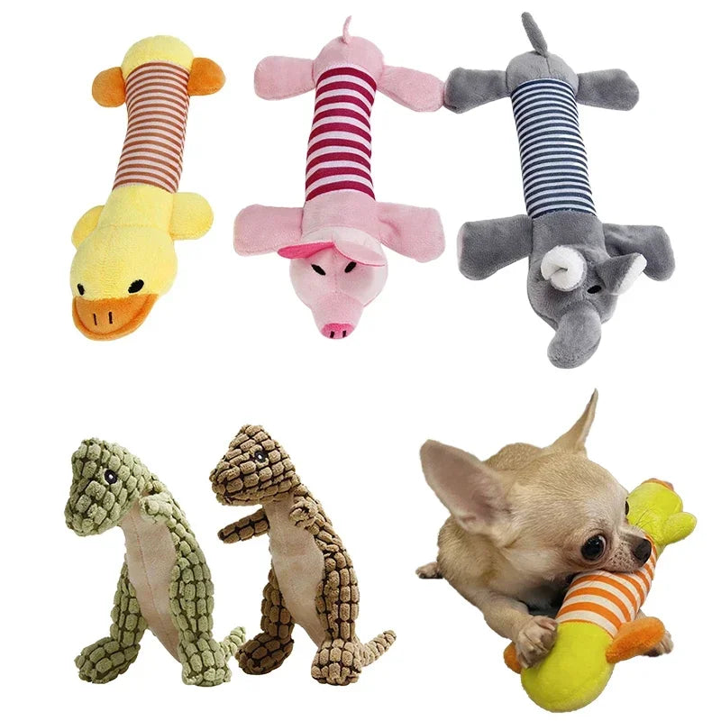CDDMPET Animal Shape Plush Dog Toy Squeaky Bite Resistant Toy