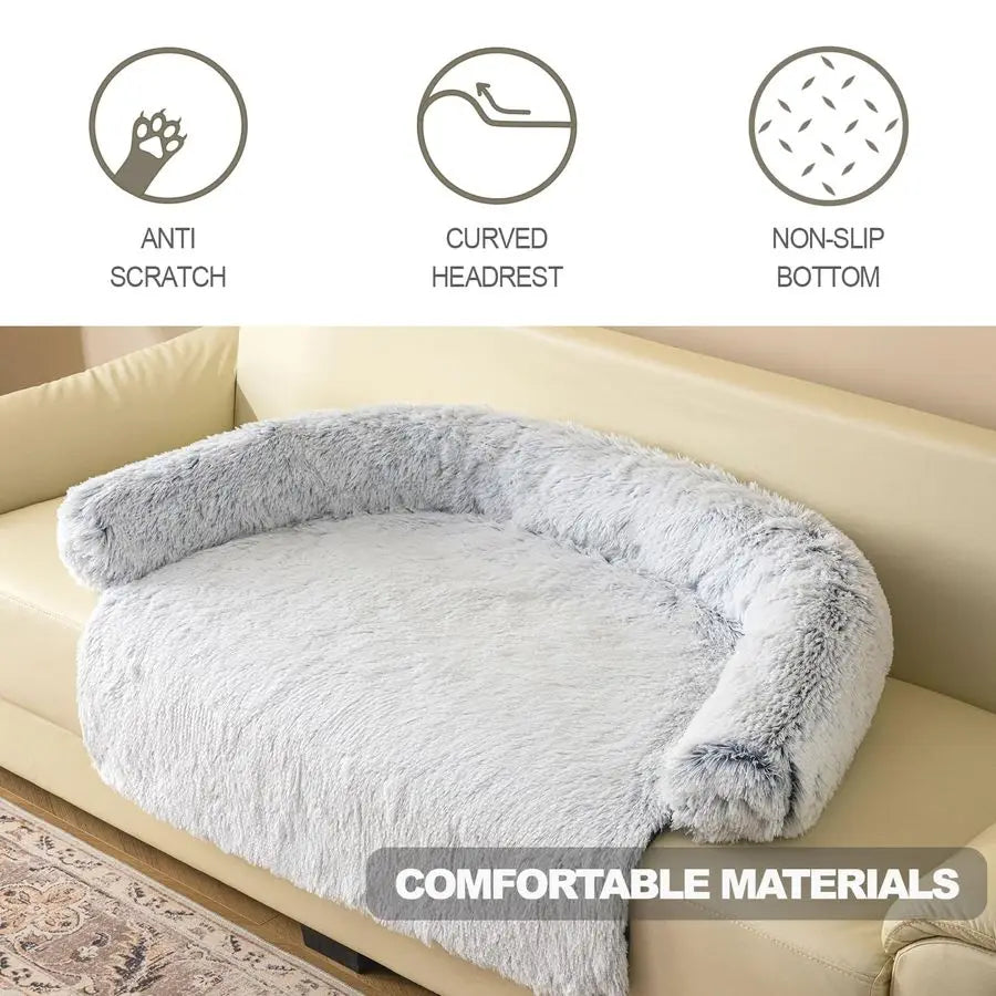 Three Sided Bolster Dog Bed Mat For Pets Washable With Waterproof Lining