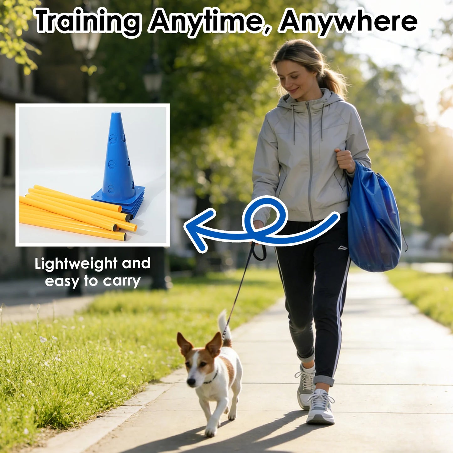 GIMARS Dog Agility Training Set With Hurdles And Marker Tube