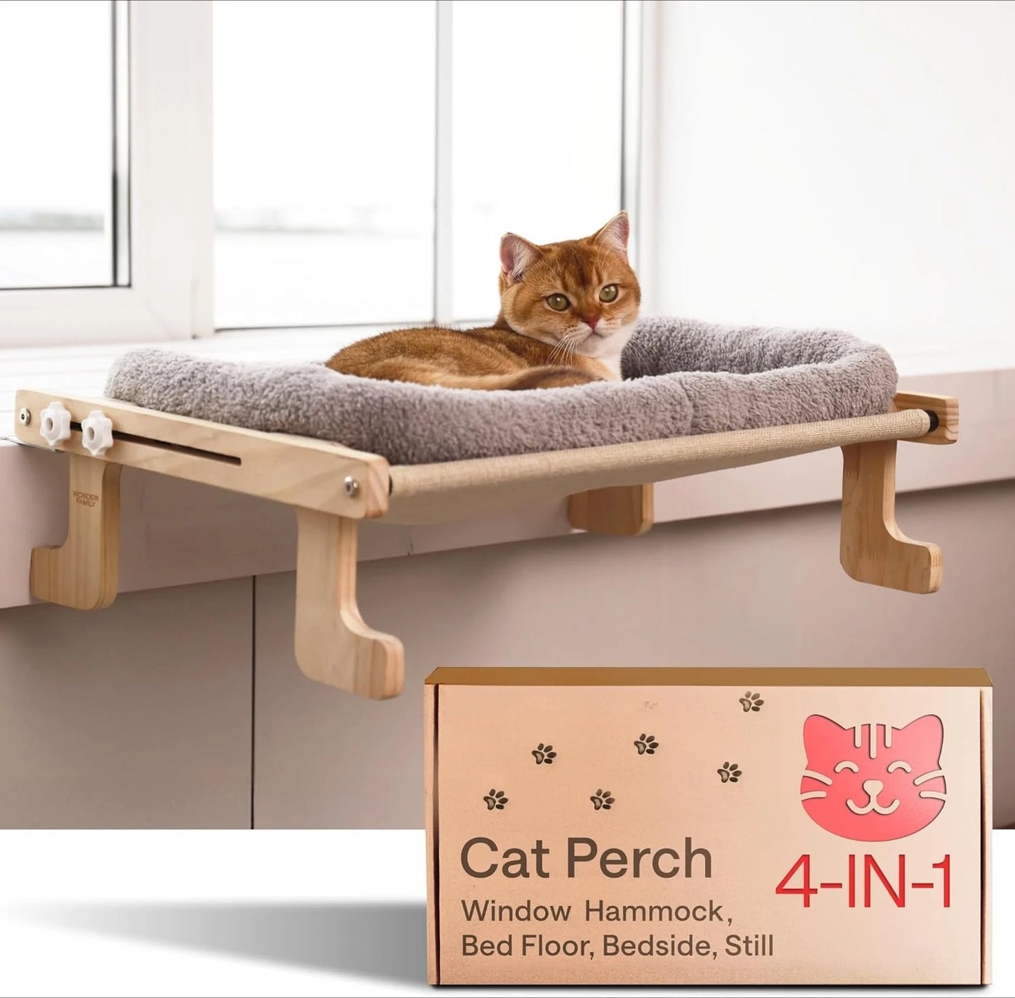 Cat Window Perch Heavy Duty Foldable Hammock Bed Four In One Ledge