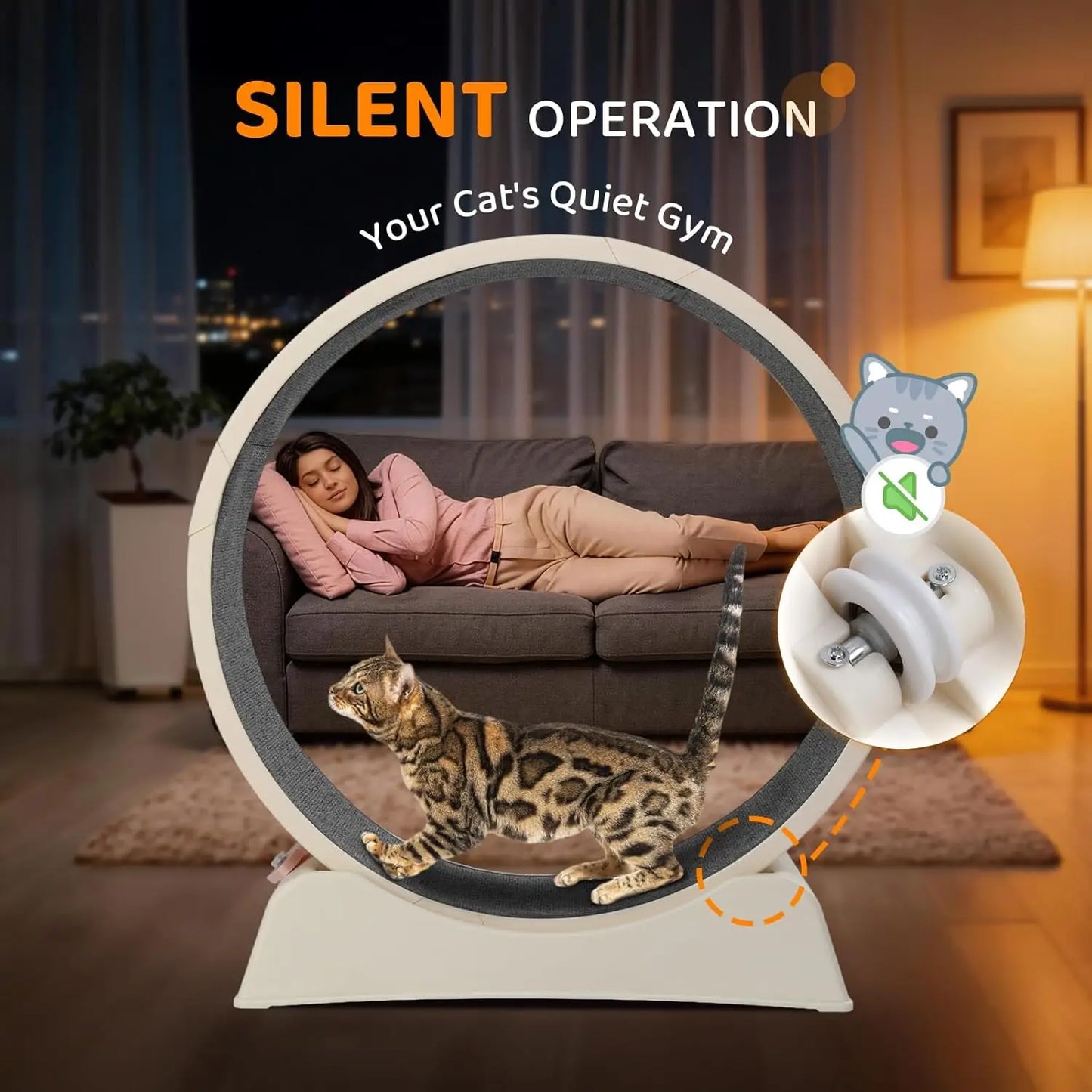 Cat Exercise Wheel Indoor Treadmill For Weight Loss Carpeted Runway