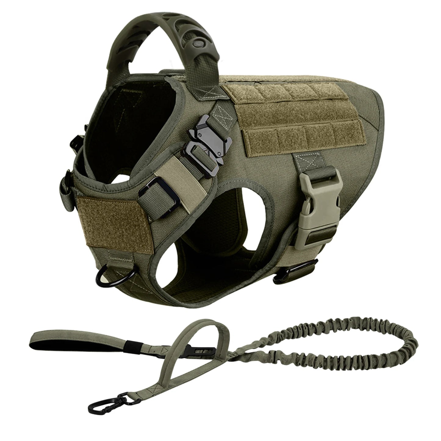 PETRAVEL Tactical Dog Harness Leash Set for Large Dogs