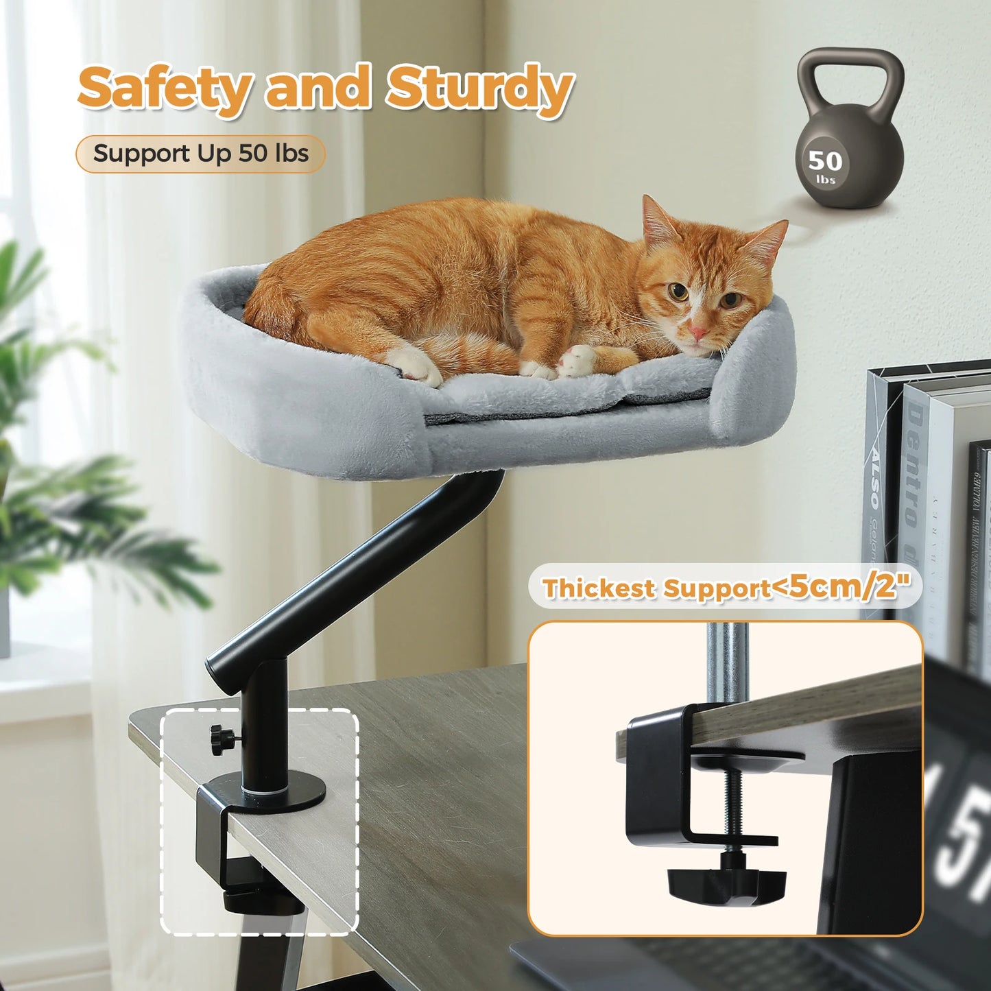 PAWZ Road Cat Desk Bed 360 Degree Rotatable Cat Bed Stand For Indoor Cats
