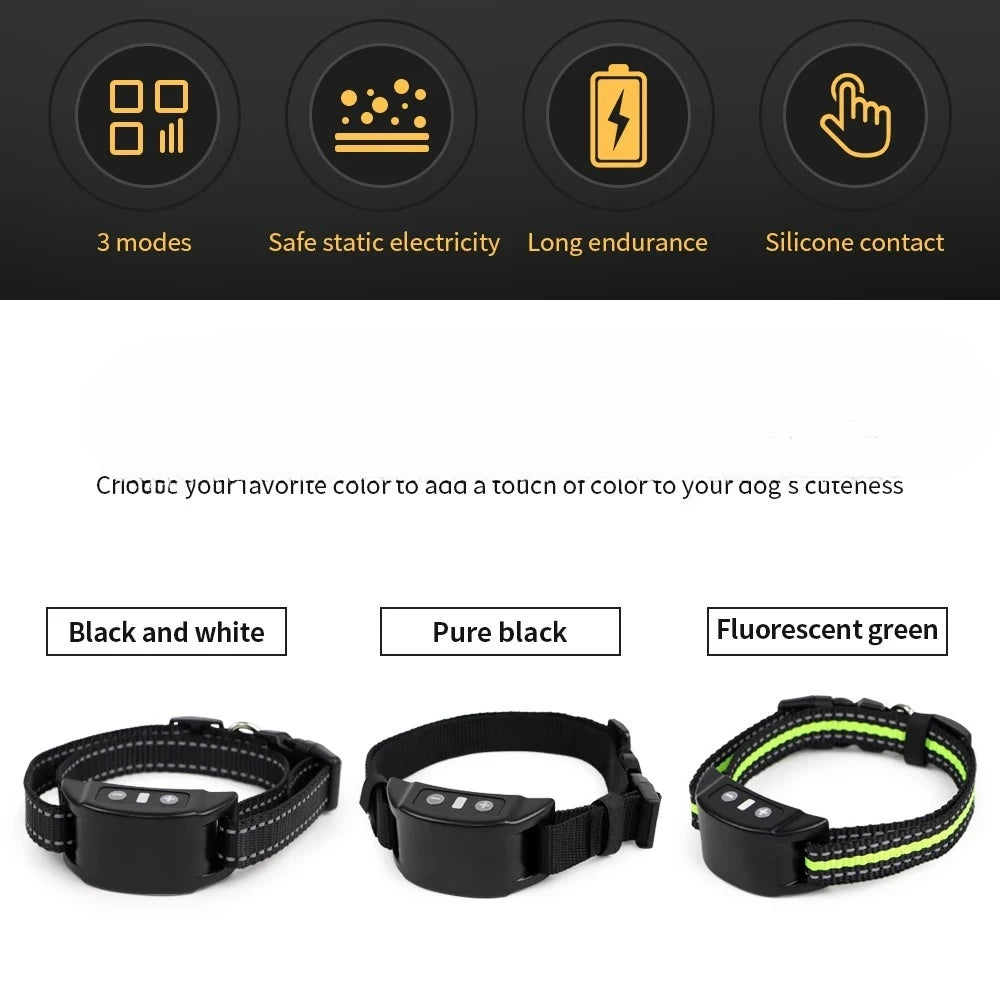 Anti Bark Dog Training Collar USB Rechargeable Beep Shock Collar