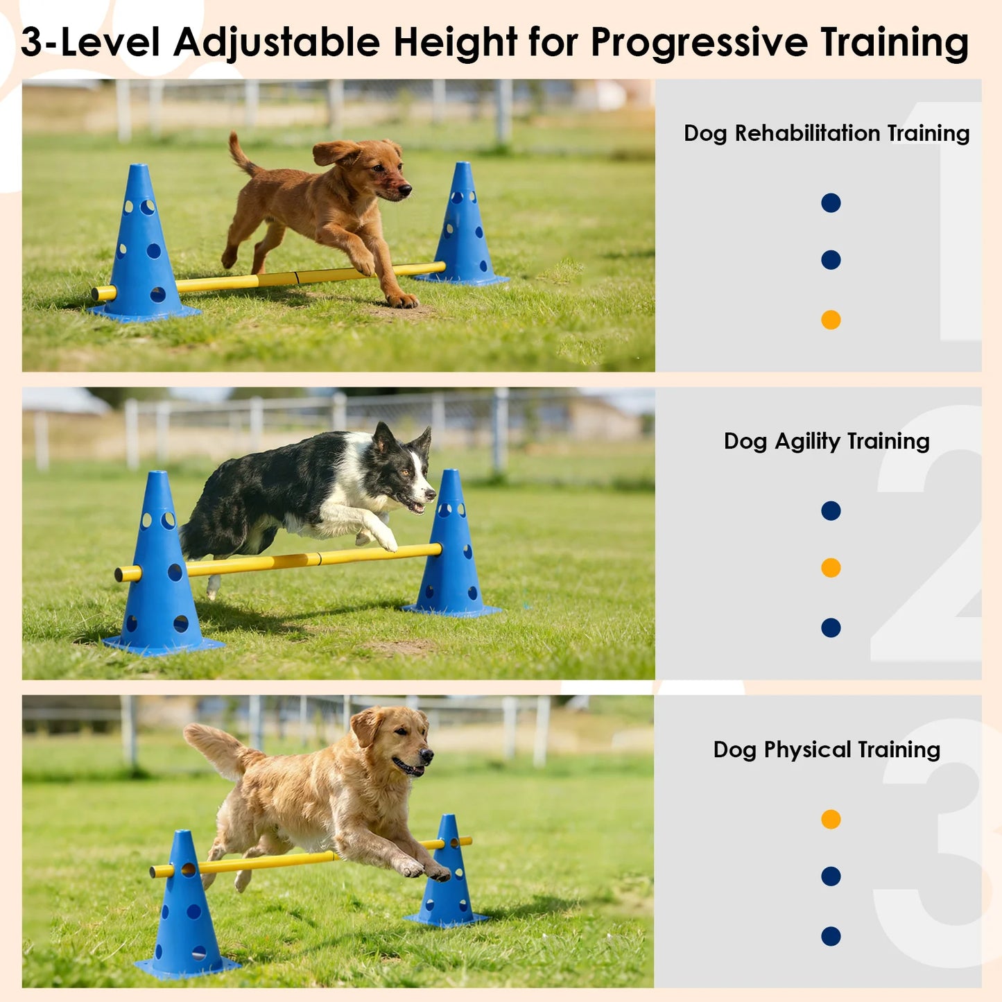 GIMARS Dog Agility Training Set With Hurdles And Marker Tube