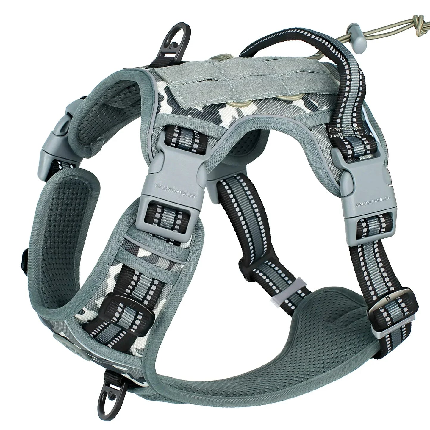 Tactical No Pull Dog Harness With Reflective Breathable MOLLE Vest