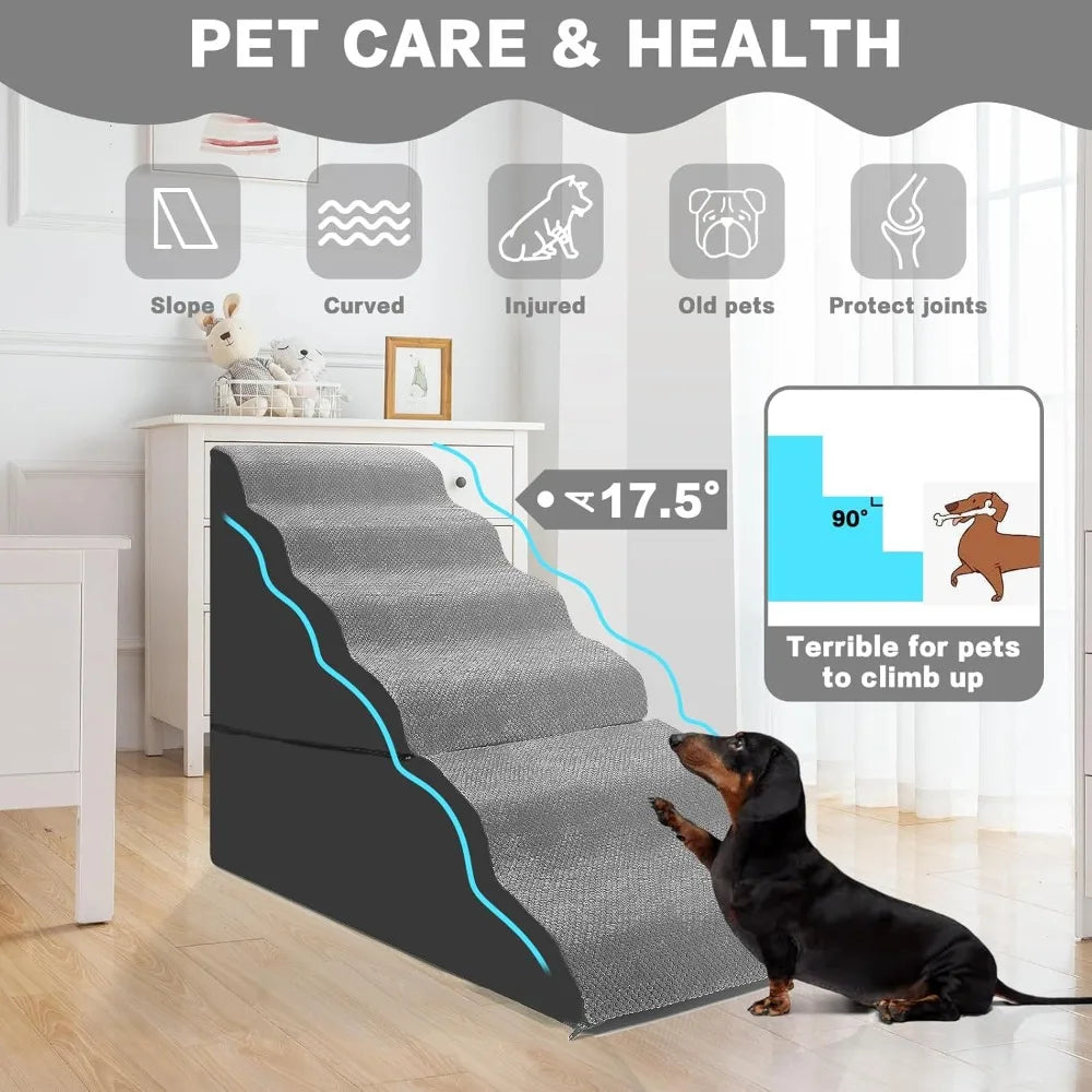 Dog Stairs for High Beds MemoryFoam Premium Pet Steps