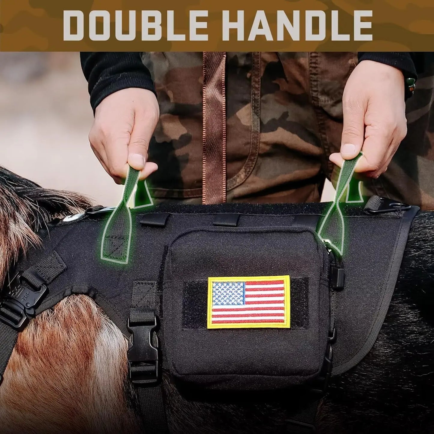 Tactical Dog Harness With Handle No Pull Military Vest Adjustable Chest
