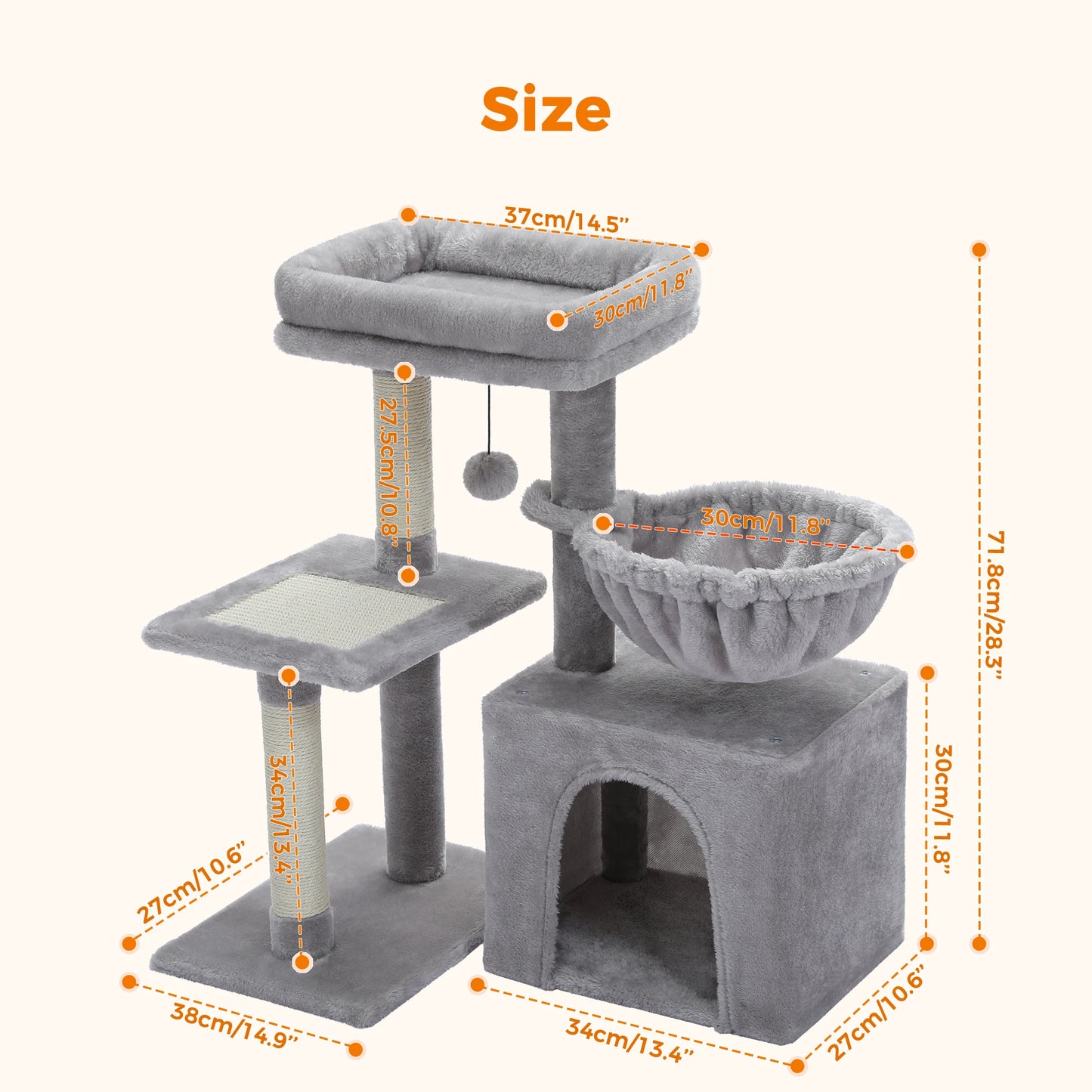 PAWZ Road Cat Tree Tower Two Styles For Indoor Cats