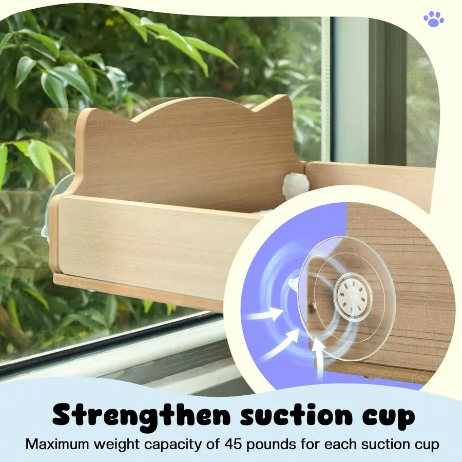 XMSJ Window Cat Perch With Adjustable Sisal Scratching Post Hammock