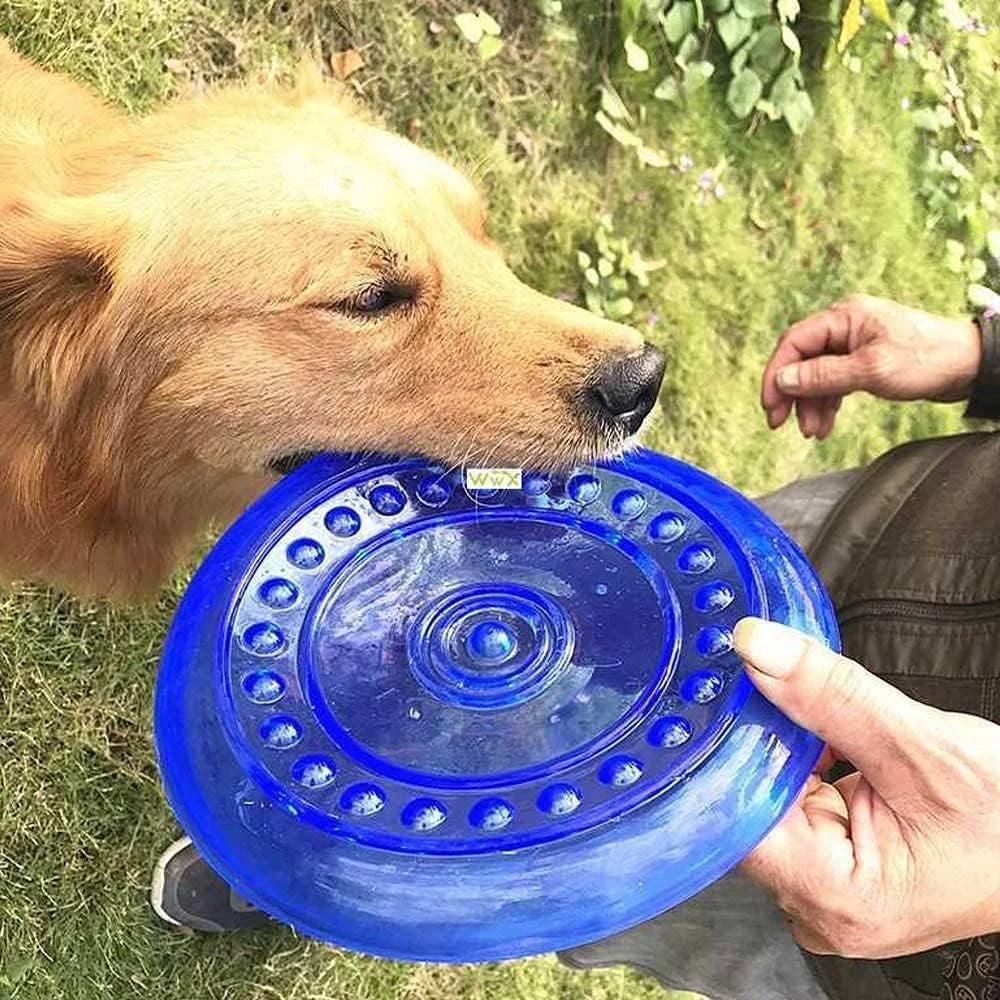 Dog Flying Disc Rubber Chew Toy Puppies Outdoor Training
