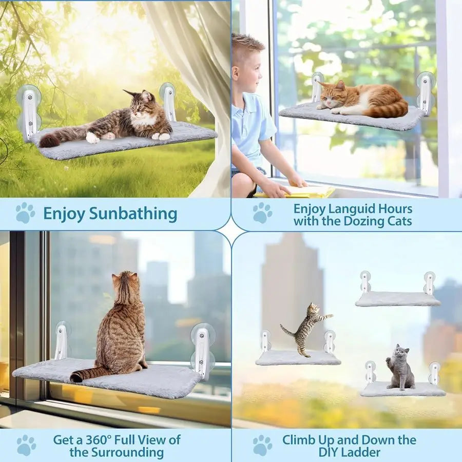 XMSJ Cat Window Perch Foldable Hammock With Suction Cups