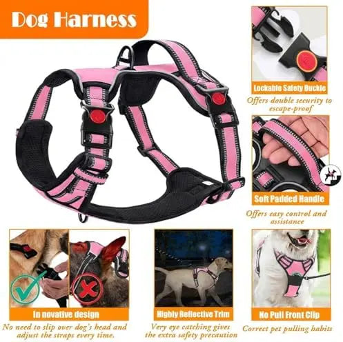 YTYIN Training Kit For Dogs No Pull Harness With Collar Leash