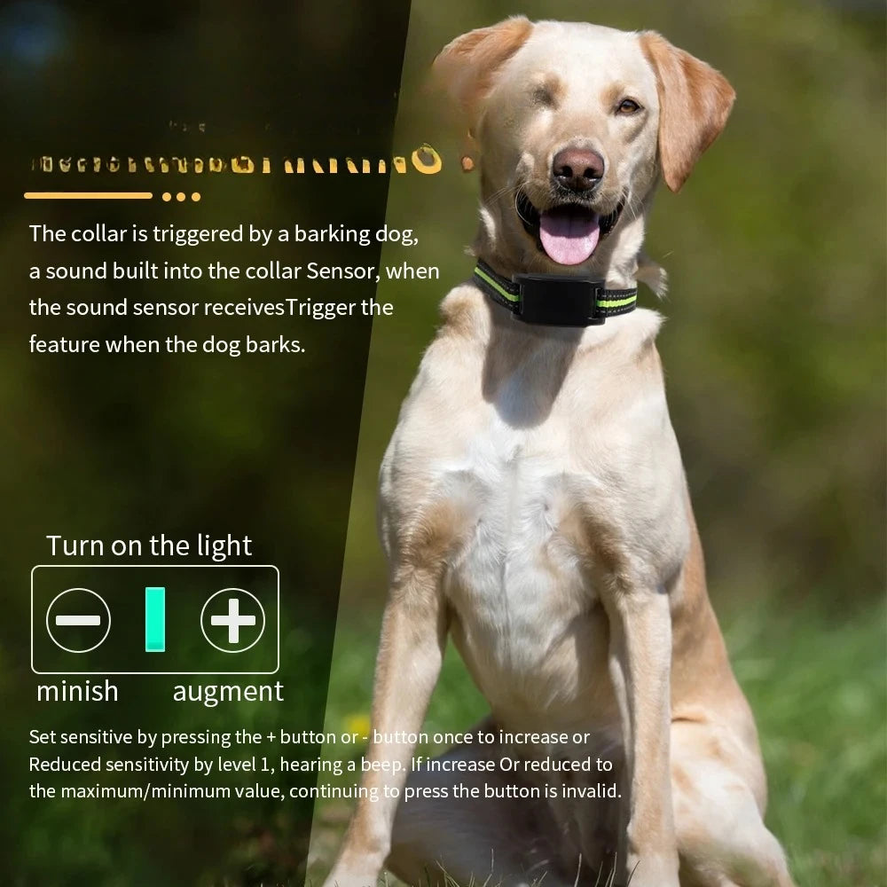 Anti Bark Dog Training Collar USB Rechargeable Beep Shock Collar