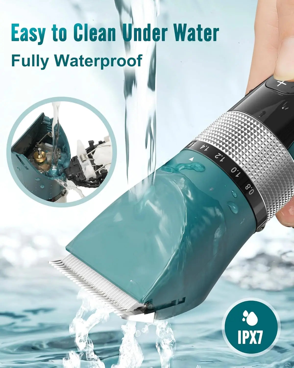 Cordless Cat Grooming Clipper 5 Speed Quiet Waterproof LCD Display