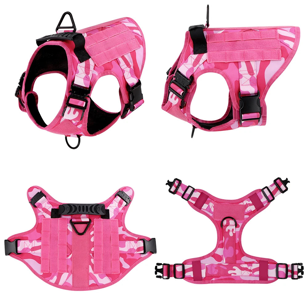 PETRAVEL Military Camouflage Dog Harness for German Shepherd Training