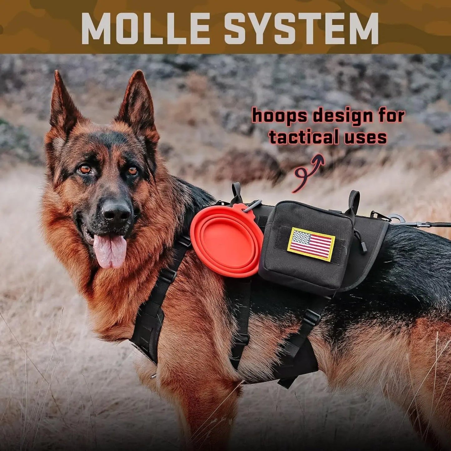 Tactical Dog Harness With Handle No Pull Military Vest Adjustable Chest