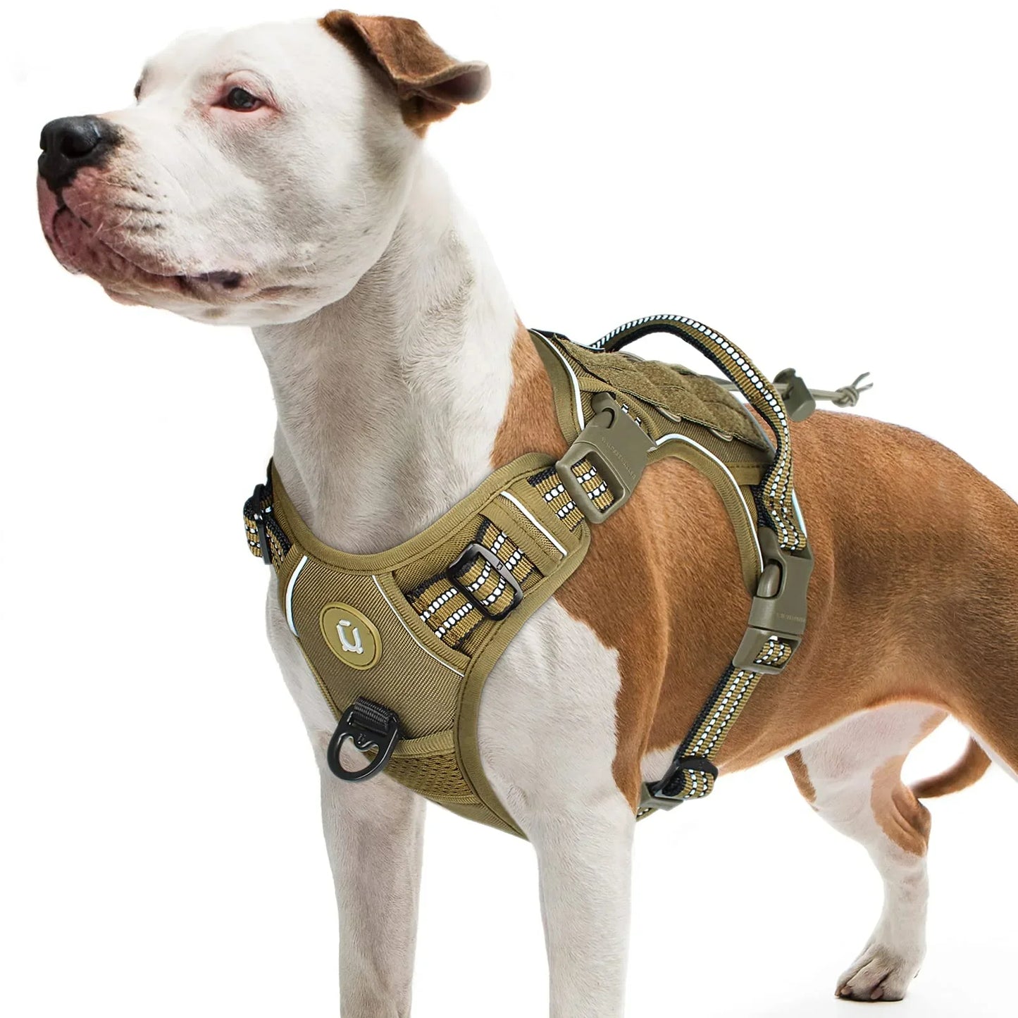 Tactical No Pull Dog Harness With Reflective Breathable MOLLE Vest