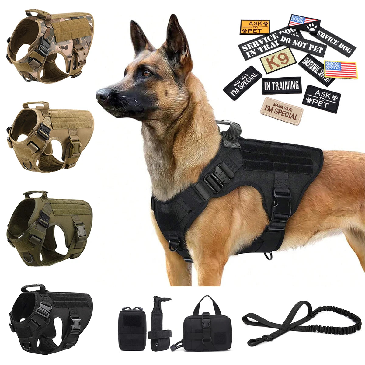 Petravel Military Dog Harness Vest For Malinois Training