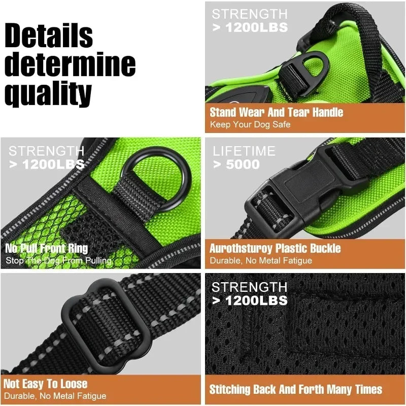 Led Luminous Dog Harness No Pull Adjustable Rechargeable Vest Outdoor