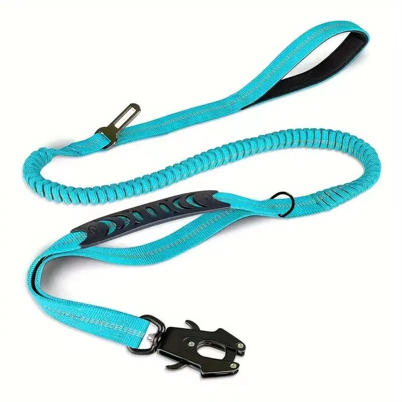 Reflective Shock Absorbing Bungee Dog Leash Car Seatbelt Large Dogs