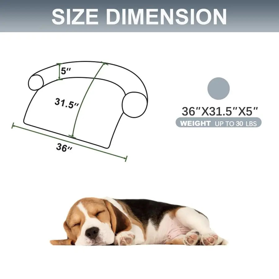 Three Sided Bolster Dog Bed Mat For Pets Washable With Waterproof Lining