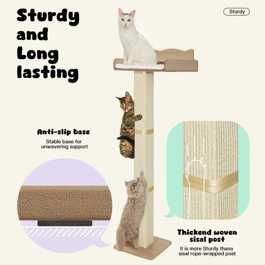 XMSJ Window Cat Perch With Adjustable Sisal Scratching Post Hammock