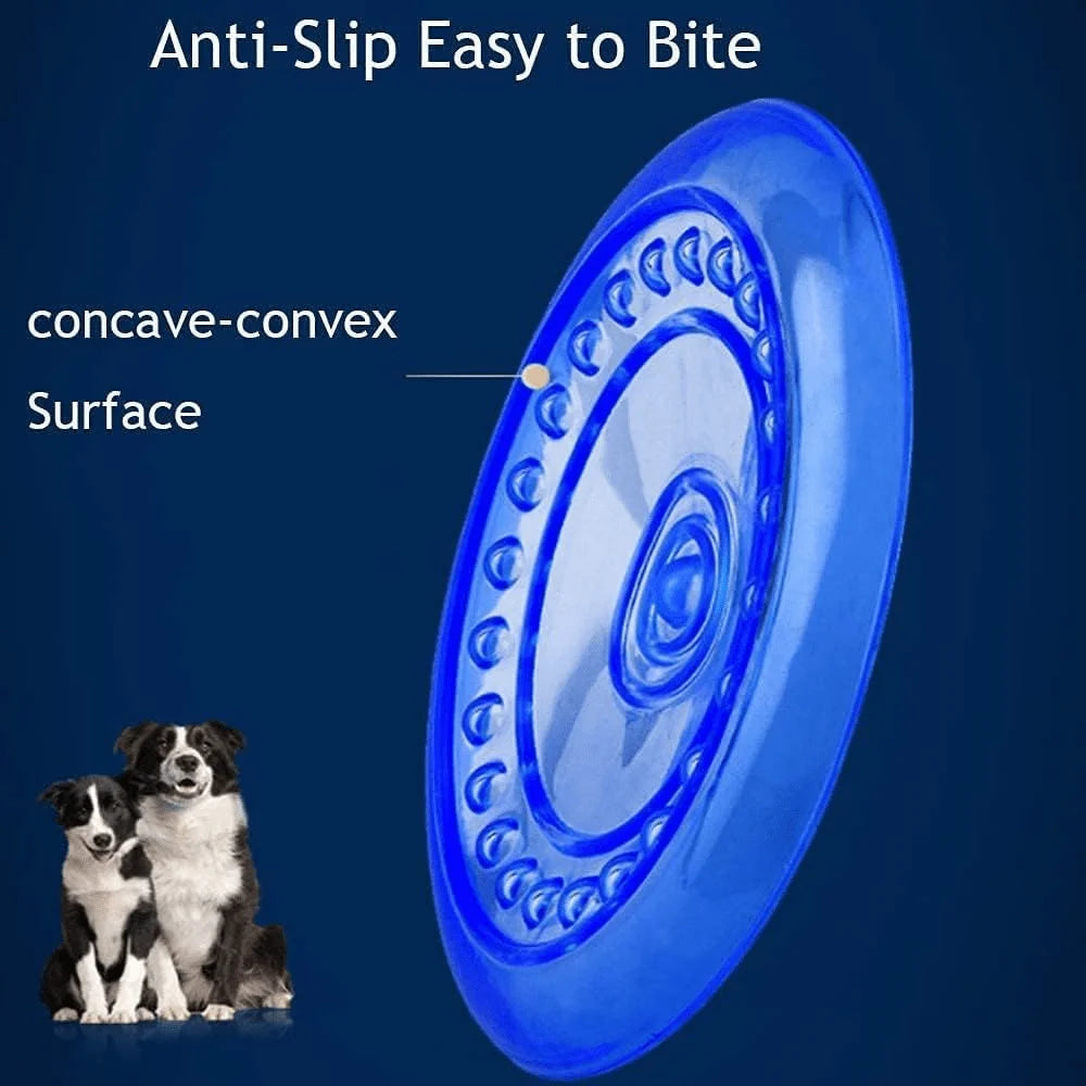 Dog Flying Disc Rubber Chew Toy Puppies Outdoor Training