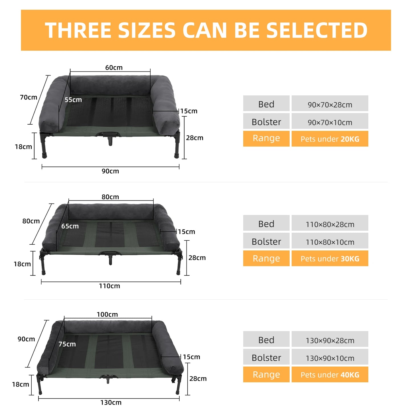 BINGOPAW Elevated Pet Lounger Bed with Detachable Plush Bolster