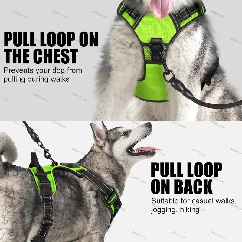 Led Luminous Dog Harness No Pull Adjustable Rechargeable Vest Harness