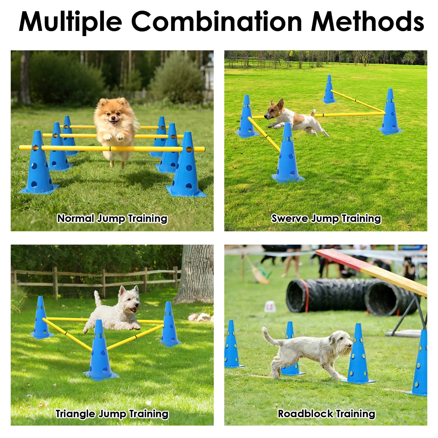 GIMARS Dog Agility Training Set With Hurdles And Marker Tube