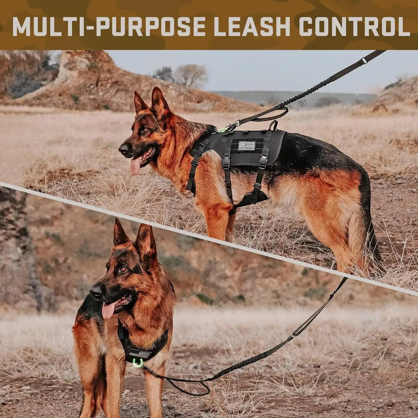 Tactical Dog Harness With Handle No Pull Military Vest Adjustable Chest