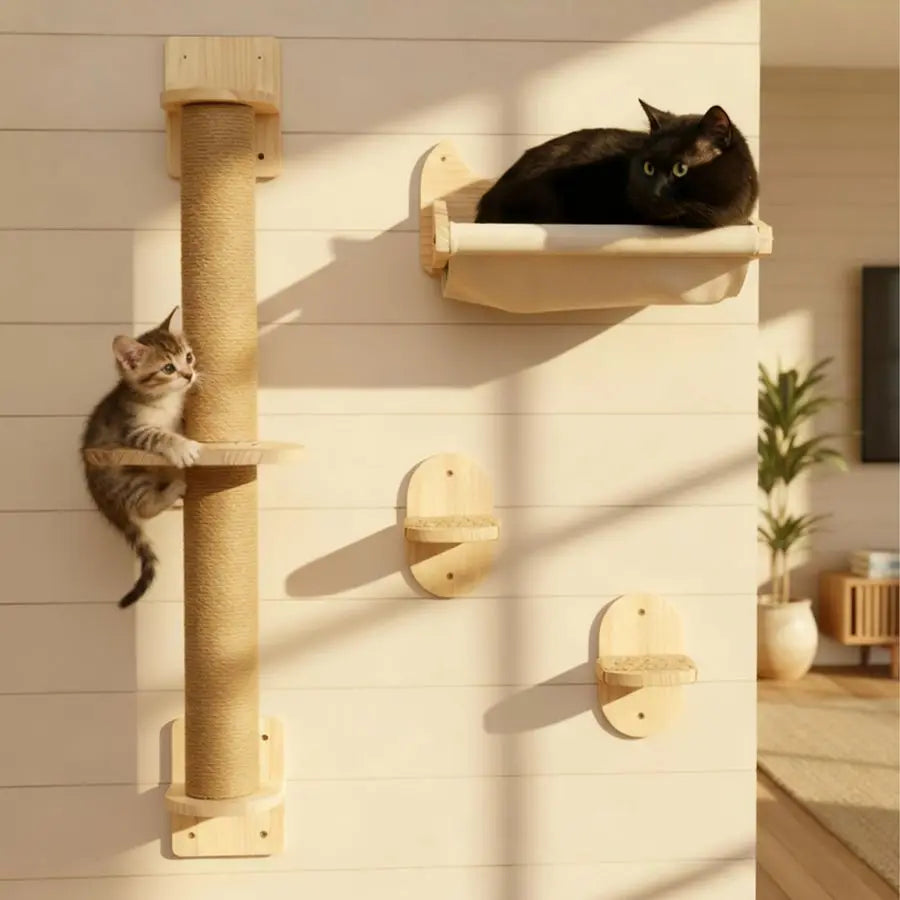XMSJ Window Wall Mount Cat Shelf Hammock Scratcher Perch