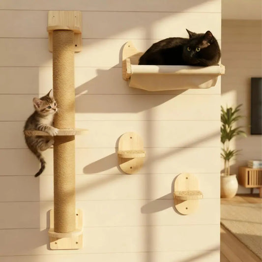 XMSJ Window Wall Mount Cat Shelf Hammock Scratcher Perch