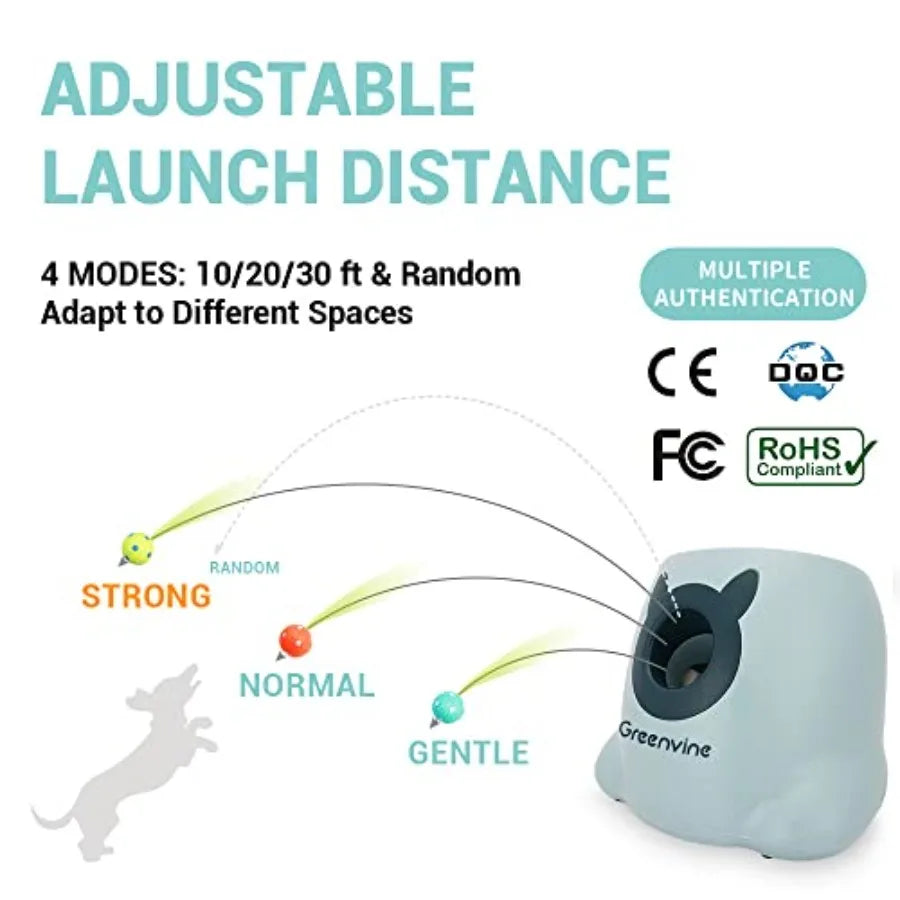 Automatic Dog Ball Launcher Fetch Machine With 6 Latex Balls