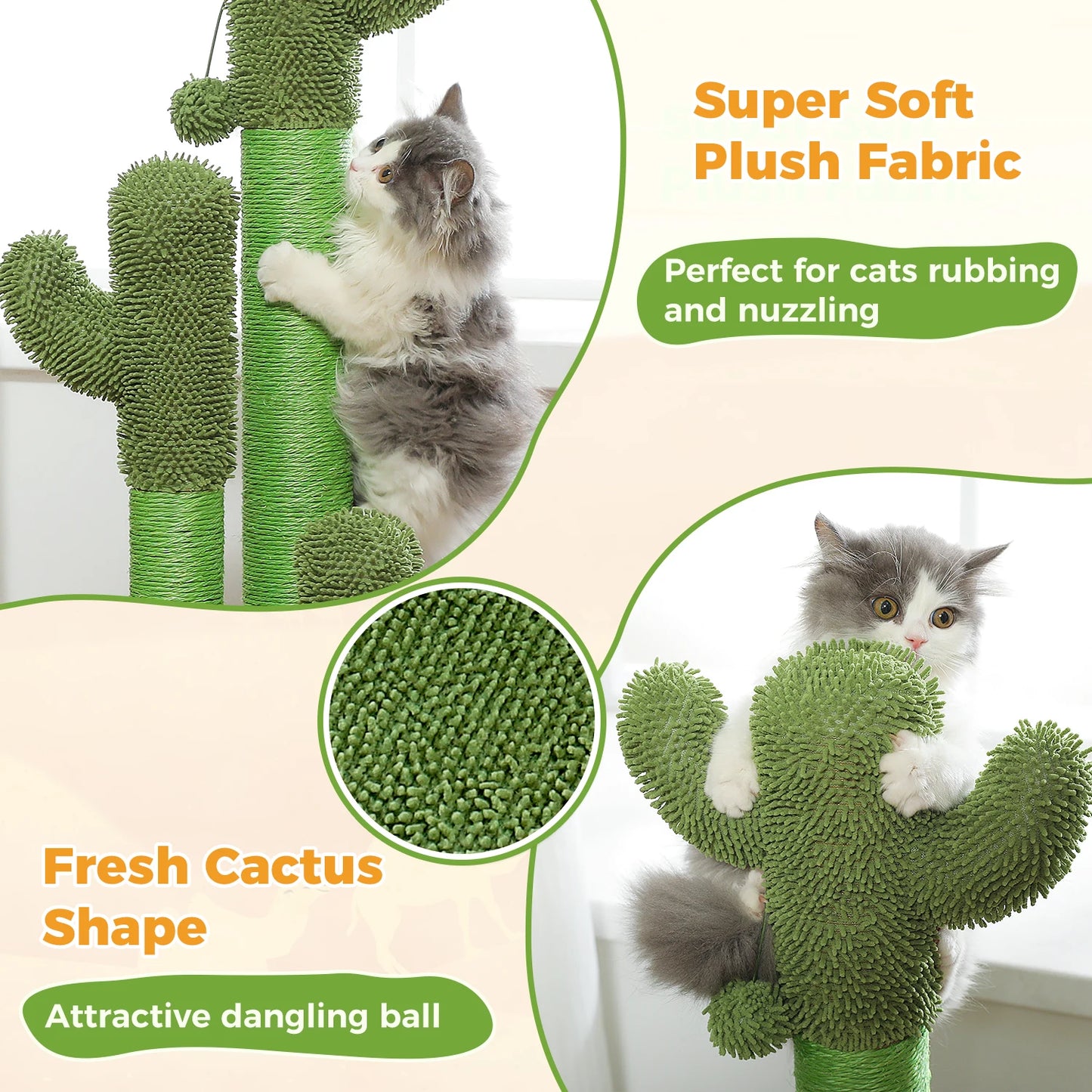 PAWZ Road Cactus Cat Scratching Post for Indoor Cats